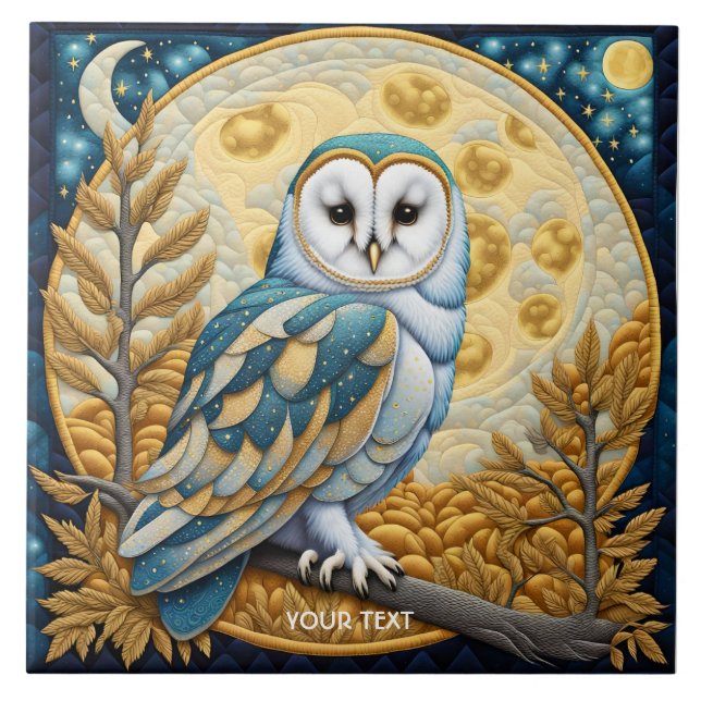 Fantasy Cute Owl Moon Trees (Frente)