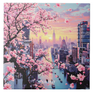 Fantasy Cute Pink Sakura Cidade