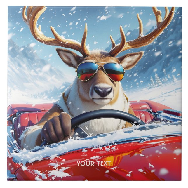 Fantasy Cute Reindeer Car Winter (Frente)