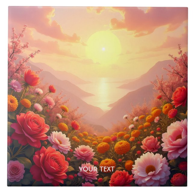 Fantasy Cute River Flowers Sunset (Frente)