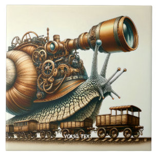 Fantasy Cute Steampunk Snail Train