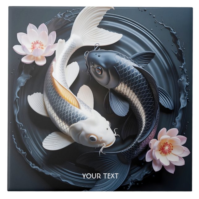 Fantasy Cute Two Koi Fish (Frente)
