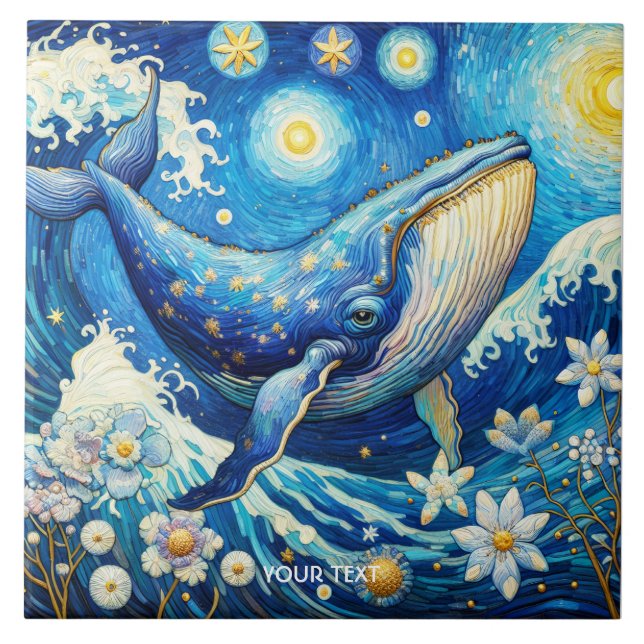 Fantasy Cute Whale Stars Sea (Frente)