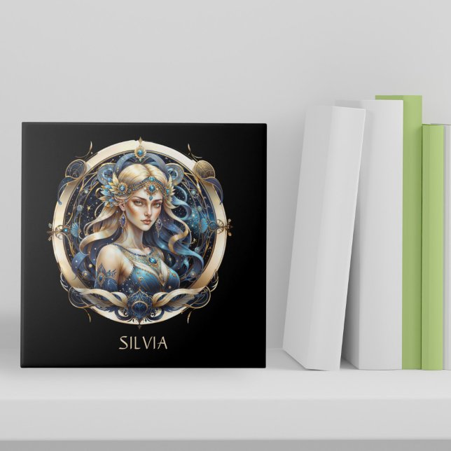 Fantasy Dourado Blue Celestial Sinal do Sol Zodiac (Criador carregado)