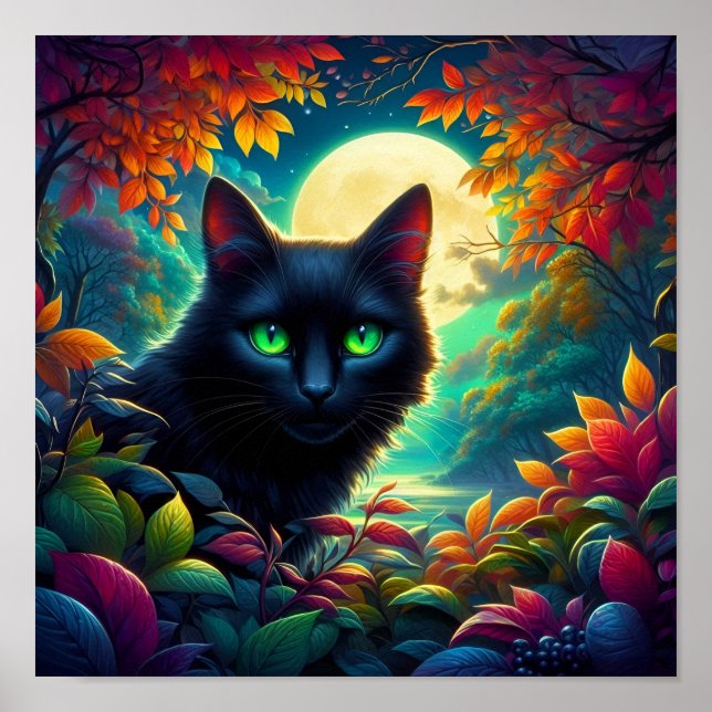 Fantasy Feline Artwork Poster (Frente)