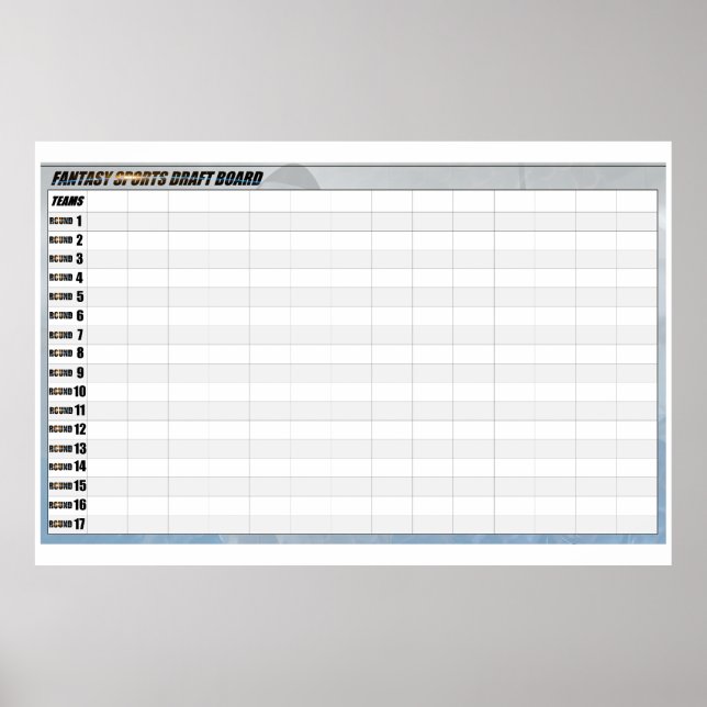 Fantasy Football Draft Poster - Cobra Draft (Frente)