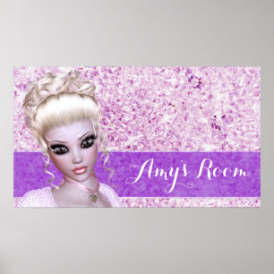 Fantasy Girly Blonde Diamond Girl Poster