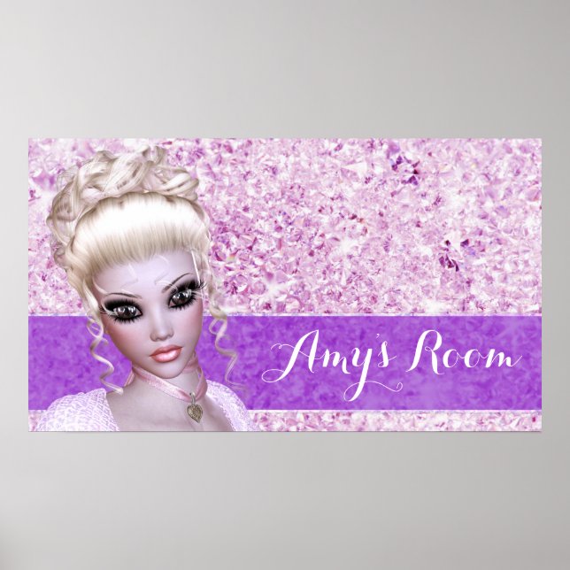 Fantasy Girly Blonde Diamond Girl Poster (Frente)