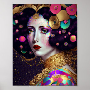 Fantasy Glam Mulher Pop Art Poster