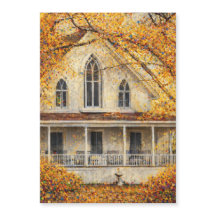 Fantasy Gothic-Revival Carpenter House Magnet Card