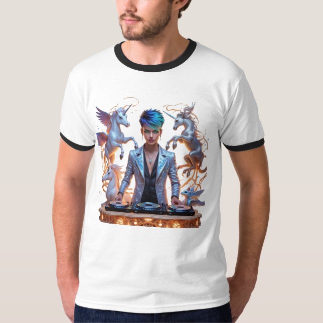 Fantasy Groove: Design de Camisas de T Ringer do D (Frente)
