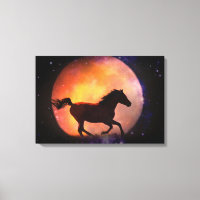 Fantasy Horse and Moon Canvas Wall Art