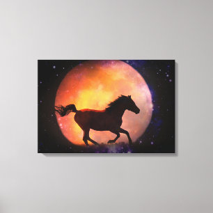Fantasy Horse and Moon Canvas Wall Art