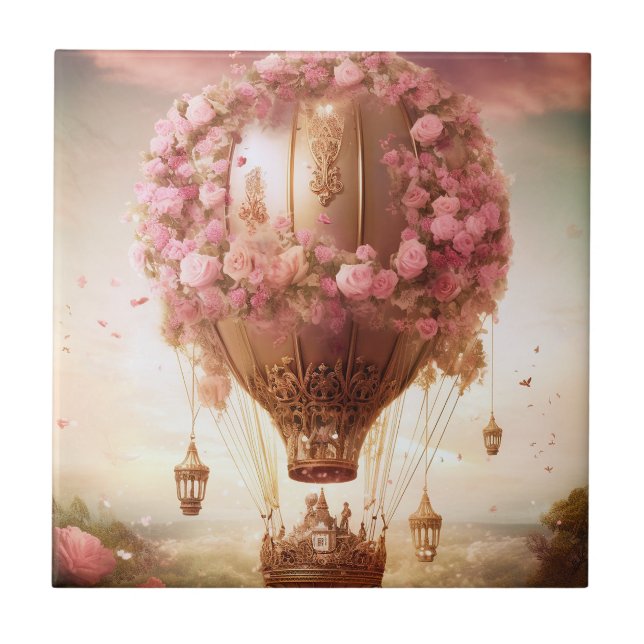 Fantasy Hot Air Balloon Rosa Dourado (Frente)