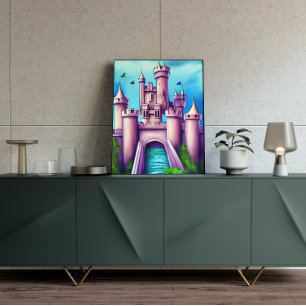 Fantasy Medieval Castle Painting Poster