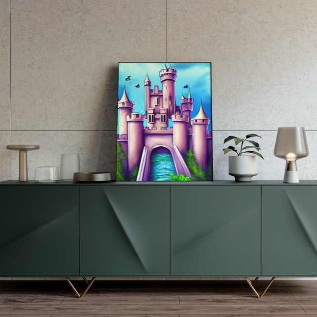 Fantasy Medieval Castle Painting Poster (Criador carregado)