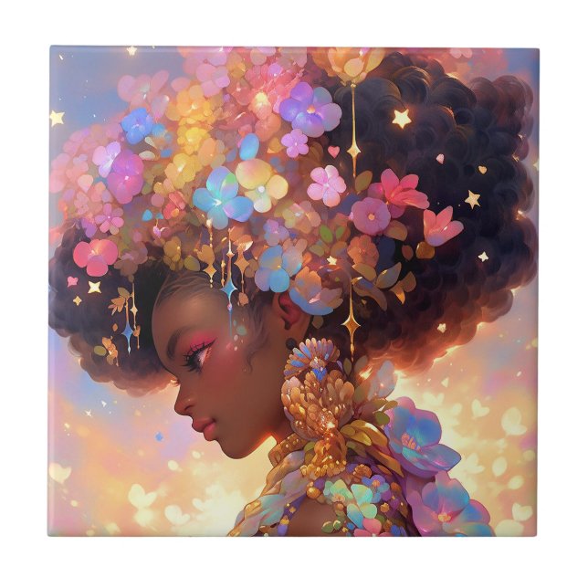 Fantasy Mulher Afro-Americana Art (Frente)