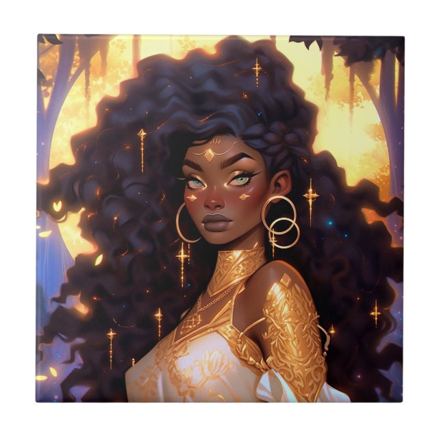 Fantasy Mulher Afro-Americana Art (Frente)