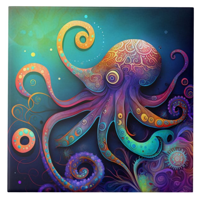 Fantasy Octopus, Watercolor (Frente)