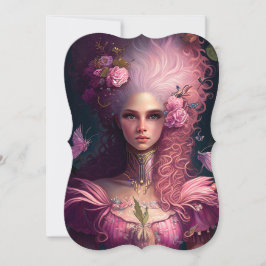 Fantasy Queen Rococo Lady Flat Card