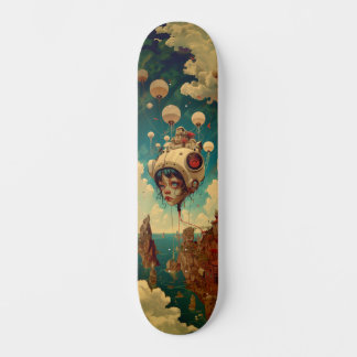 Fantasy robot ship wall art skateboard