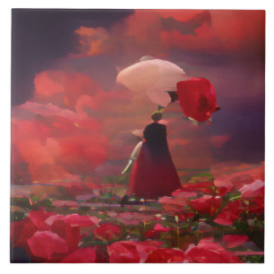Fantasy Rosa Field under Sky