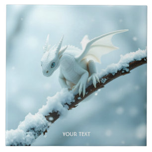 Fantasy White Baby Dragon