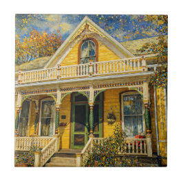 Fantasy Yellow Victorian House