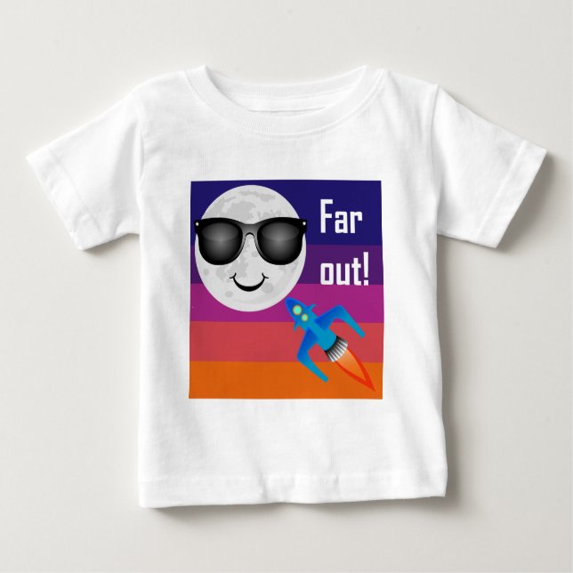 Far Out Design - Camiseta de Jersey Fina para Bebê (Frente)