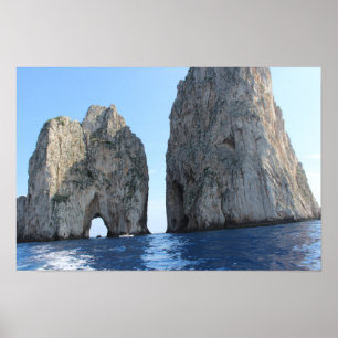Faraglioni di Capri dal mare Poster fotográfico