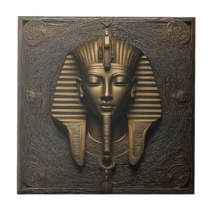 Faraó Egípcio Bronze Dourado Decorativo