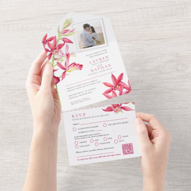 Farinha de cor d'água da joia de casamento RSVP Fo (Aba destacável)