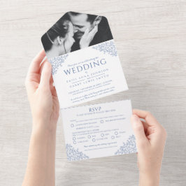 Farinha de foto azul-casada RSVP