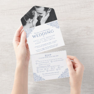 Farinha de foto azul-casada RSVP