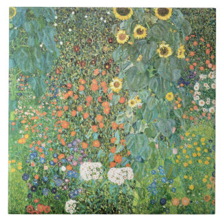 Farm garden with sunflowers by Gustav Klimt