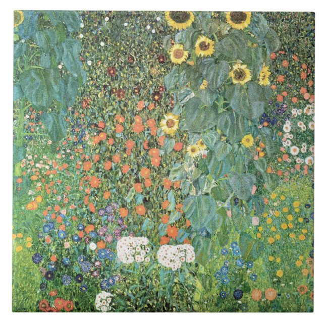 Farm garden with sunflowers by Gustav Klimt (Frente)