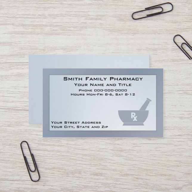 Farmacêutico Cartão de visita (Frente/Verso In Situ)