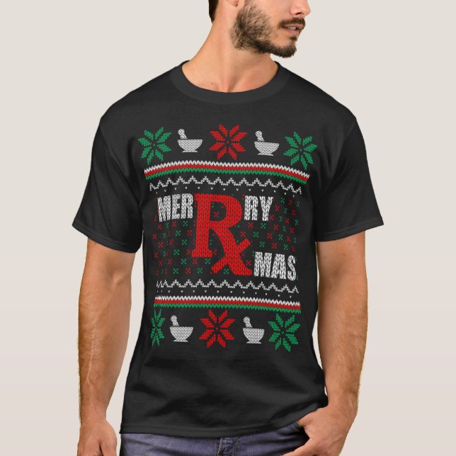 Farmacêutico Merry Xmas Suéter de Natal Feio Pharm (Frente)