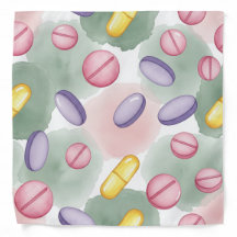 Farmácia de Aquarela rosa, roxa e Cinza Bandana