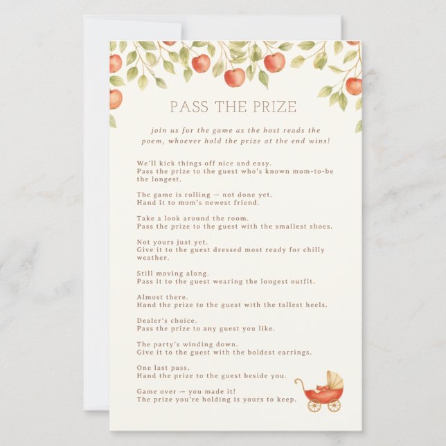 Farmhouse Baby Clothesline Pass The Prize Game (Frente)