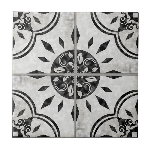 Farmhouse Black White Pattern Country Chic Rustic (Frente)