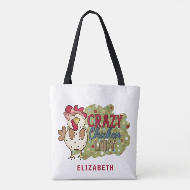 Farmhouse Country Chicken Name Tote Bag (Verso)