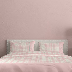 Farmhouse de nomes personalizados com Xadrez rosa
