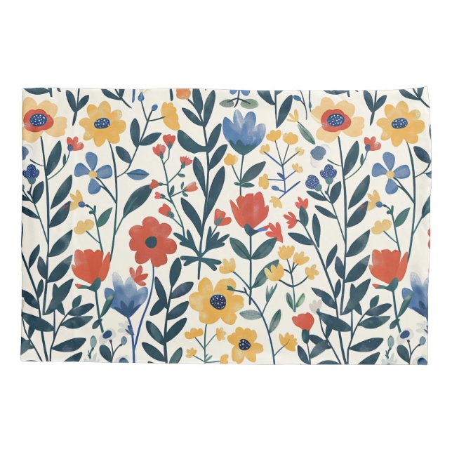 Farmhouse Elegance Whimsical Floral Patchwork Sham (Traseira-Esquerda)