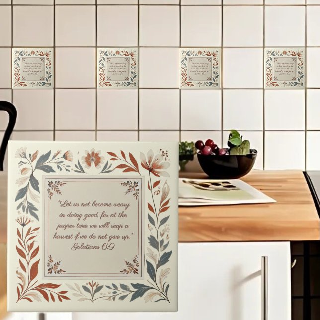 Farmhouse Floral Frame Bíblia Verso (Criador carregado)