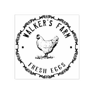 Farmhouse Hen   Carimbo de borracha personalizado