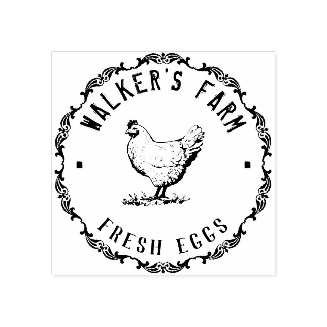 Farmhouse Hen | Carimbo de borracha personalizado (Impressão)