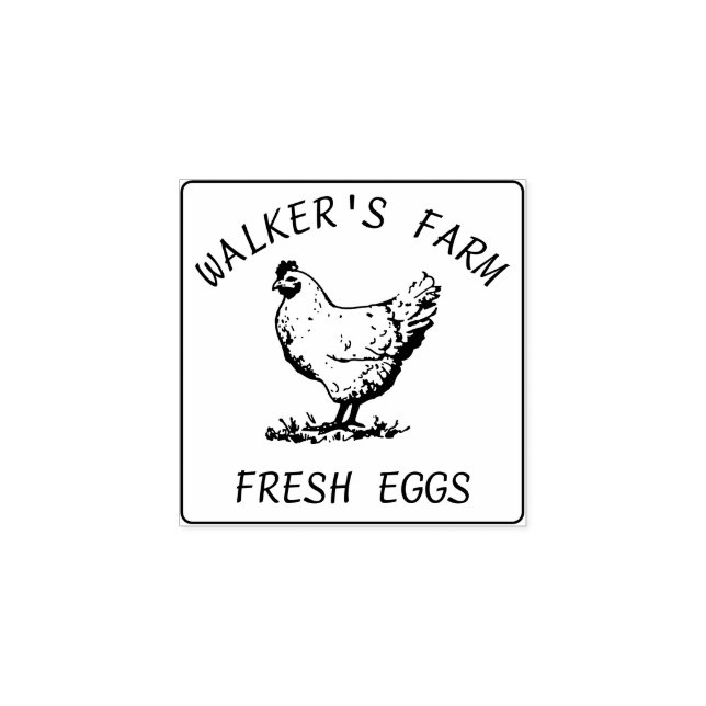 Farmhouse Hen | Carimbo de borracha personalizado (Impressão)