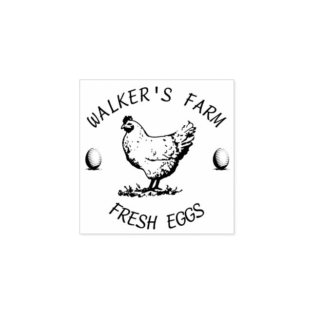 Farmhouse Hen | Carimbo de borracha personalizado (Impressão)