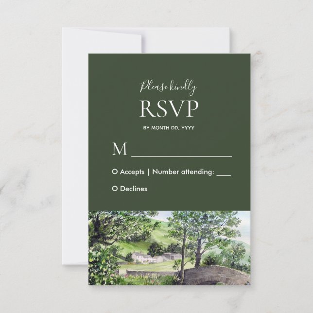 Farmhouse perto da RSVP de Resposta de Casamento d (Frente)